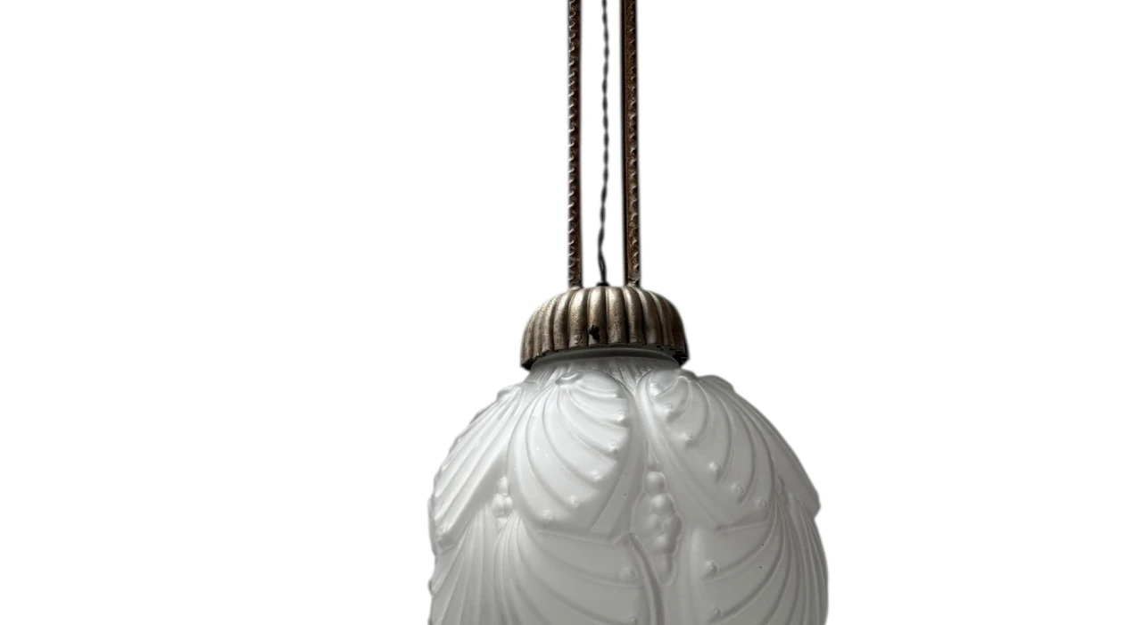 Art Deco Muller Frères Luneville Style Pendant Light, 1930s